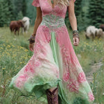 Vestido Maxi Curto Floral feminino