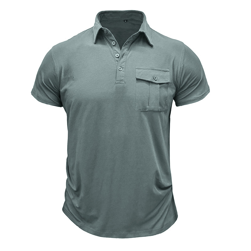 Camisa de algodão com bolsos masculino
