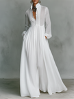 Tatiana | Vestido maxi minimalista de gola subida