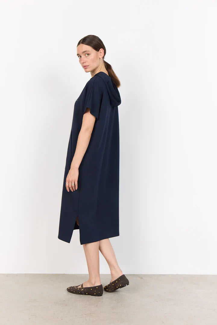Vestido casual com capuz feminino