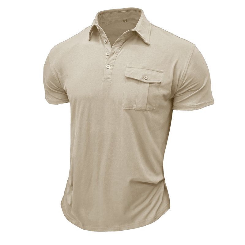 Camisa de algodão com bolsos masculino