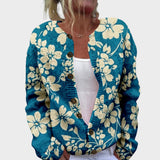 Cardigan Floral de Outono feminino