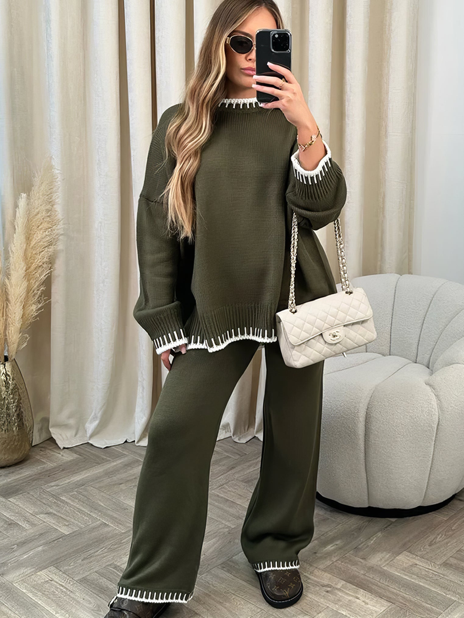 Conjunto de descanso confortável feminino