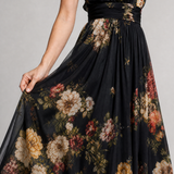 Vestido midi Sior floral com decote halter