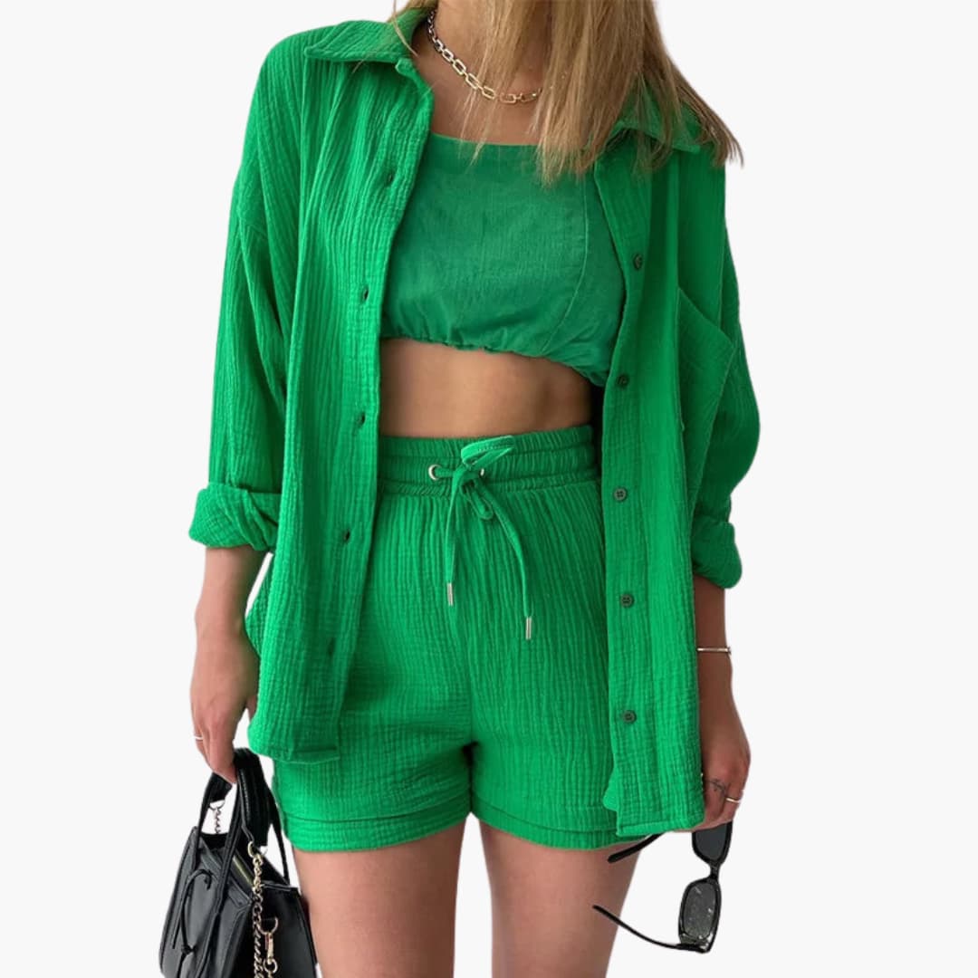 Conjunto de duas peças chique feminino