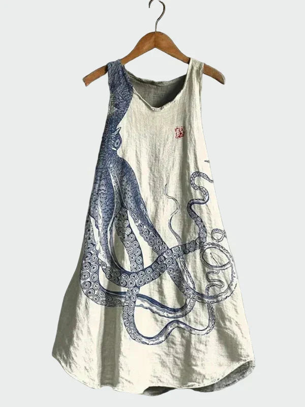 Vestido com Estampa de Tentáculos feminino