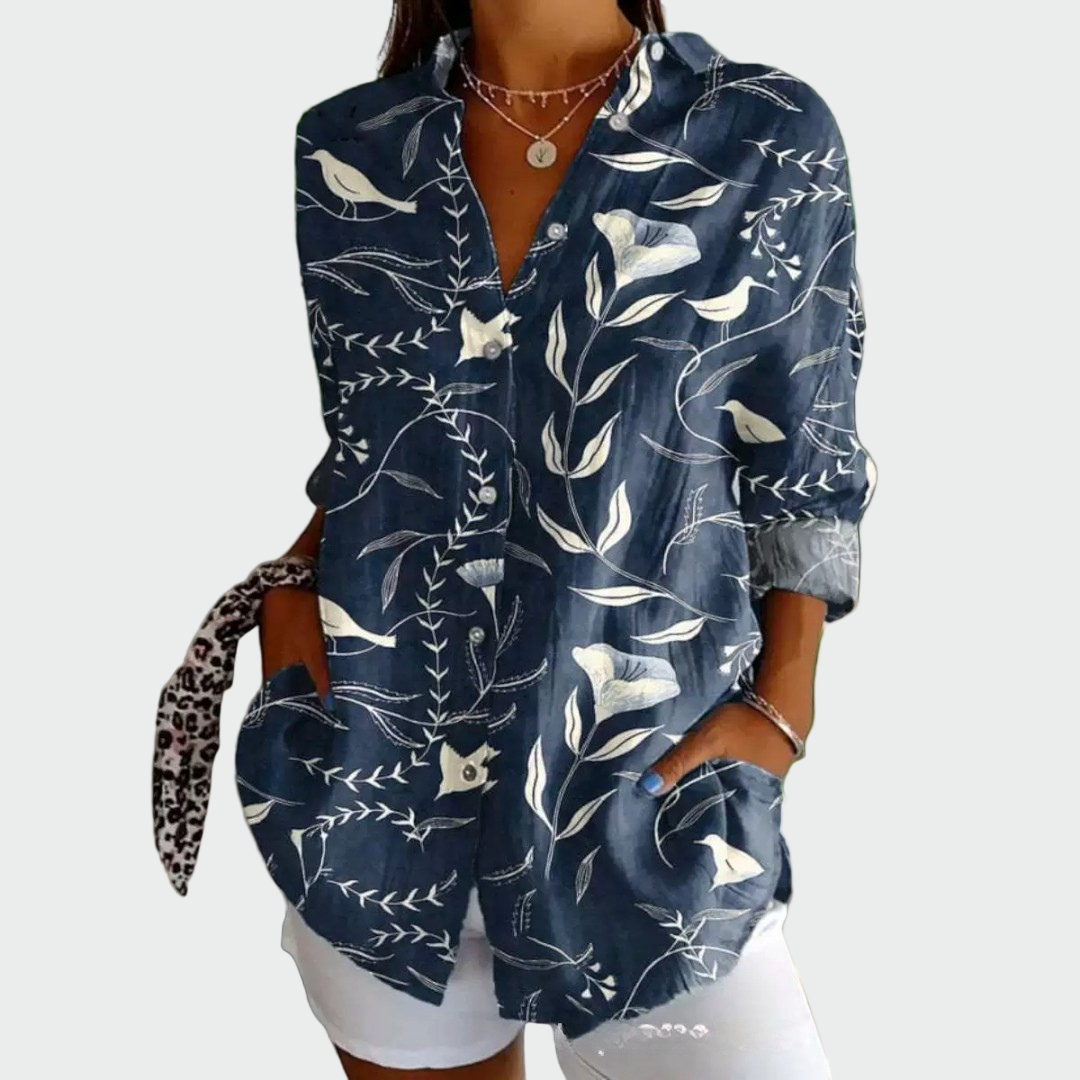 Camisa estilosa com estampa floral feminino