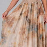 Vestido maxi Elavenue halter com cintura em renda