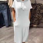 Vestido casual com capuz feminino