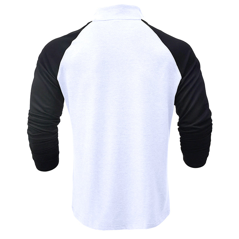 Camisa de algodão com gola subida masculino