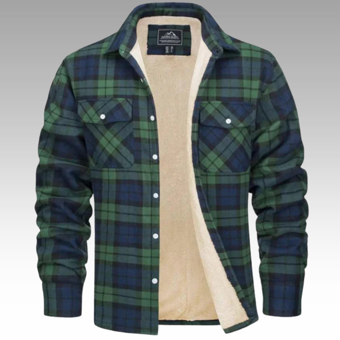 Casaco Trucker Riscas Fleece masculino