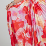 Vestido midi Taya de um ombro com corpo plissado