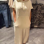 Vestido casual com capuz feminino