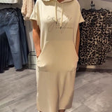 Vestido casual com capuz feminino