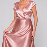 Vestido maxi Samouse envelope com manga curta