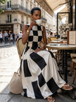 Carlotta | Vestido maxi de painéis contrastantes