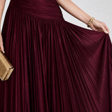 Vestido midi Lemar plissado sem mangas com decote em V
