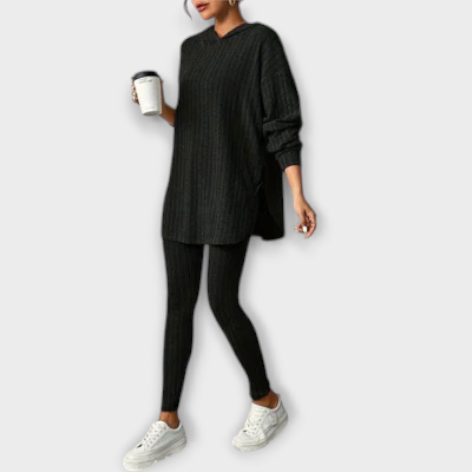 Conjunto casual de duas peças feminino