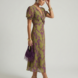 Vestido midi Virel floral descontraído