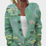 Cardigan Floral de Outono feminino