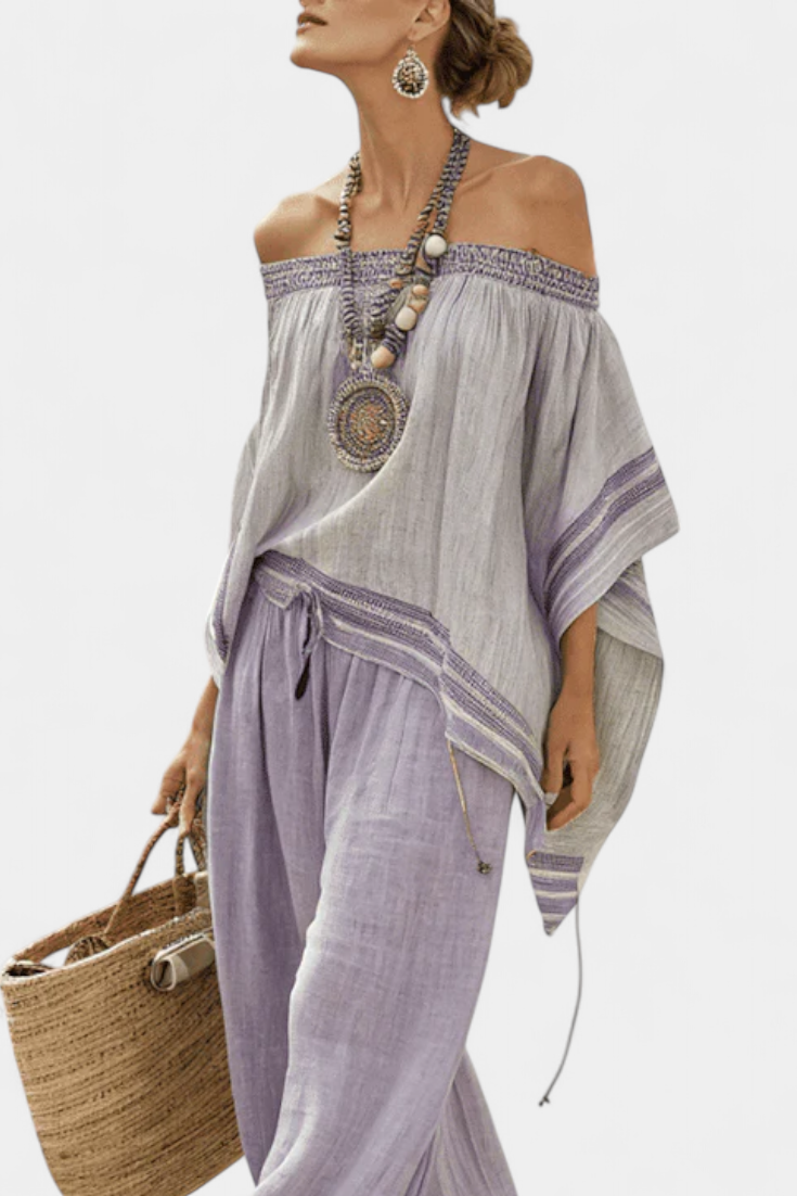 Conjunto Boêmio Bardot feminino