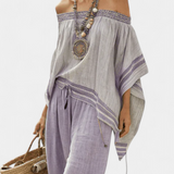 Conjunto Boêmio Bardot feminino