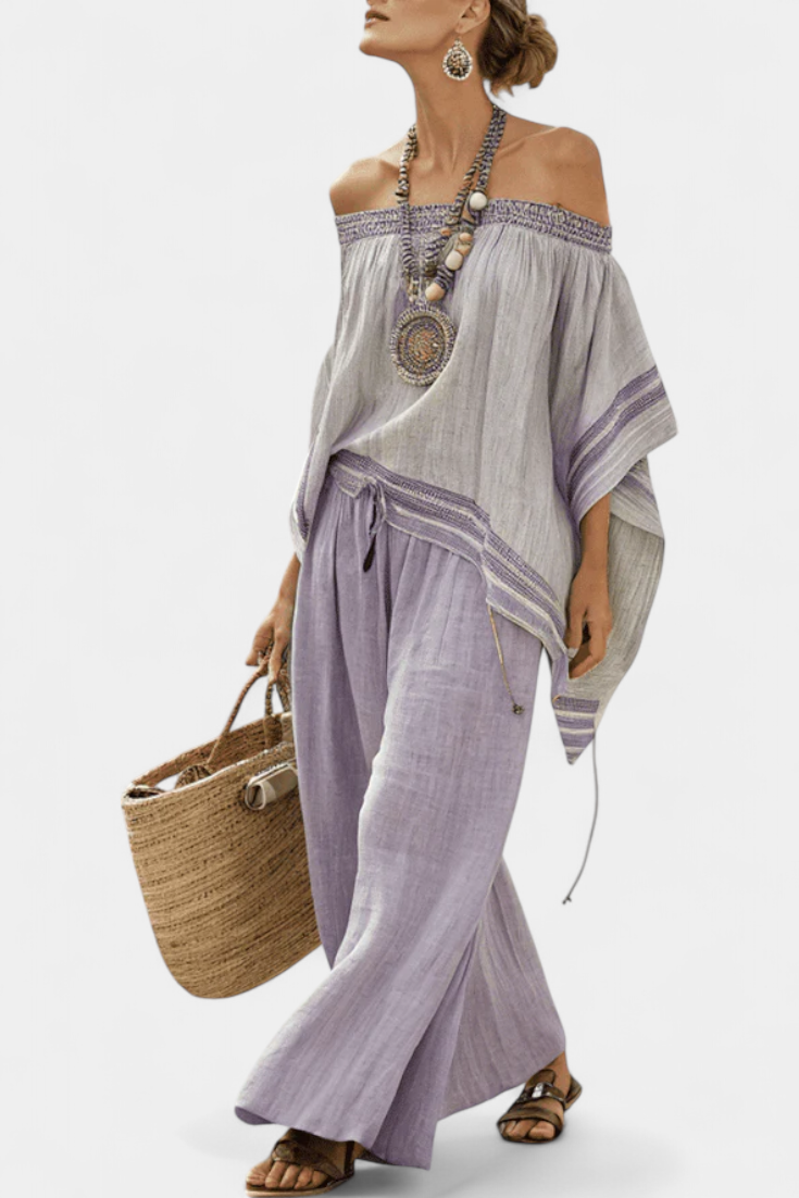 Conjunto Boêmio Bardot feminino