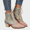 Botins de couro com flores feminino