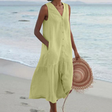 Vestido com Decote em V feminino
