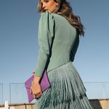Carolina | Vestido Midi com Franjas em Camadas