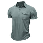 Camisa de algodão com bolsos masculino