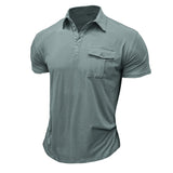Camisa de algodão com bolsos masculino