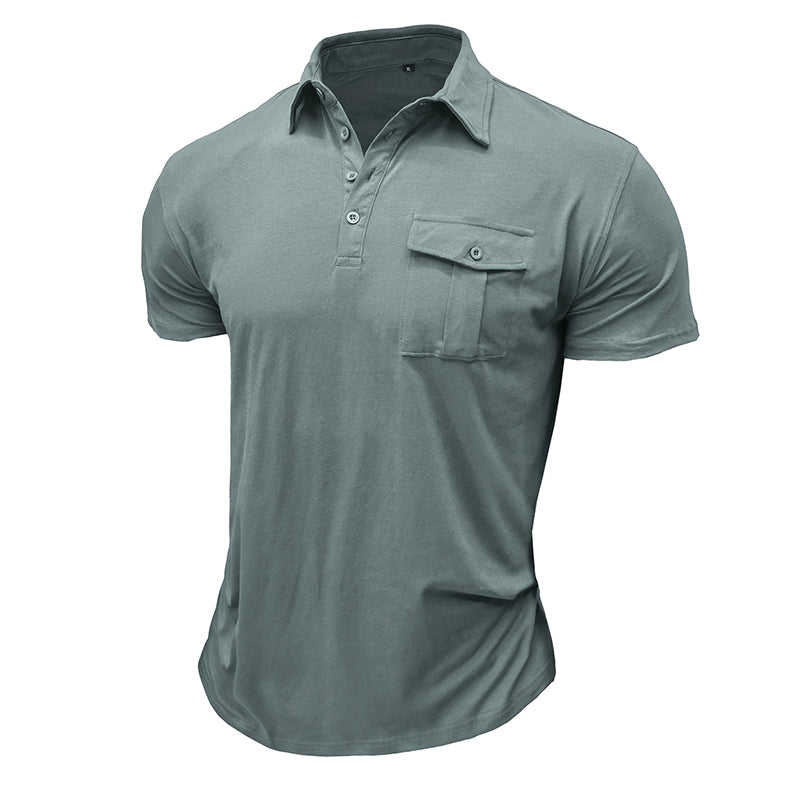 Camisa de algodão com bolsos masculino