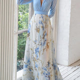 Gabriela | Vestido Maxi Floral com Decote em V