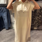 Vestido casual com capuz feminino