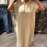 Vestido casual com capuz feminino