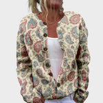 Cardigan Floral de Outono feminino