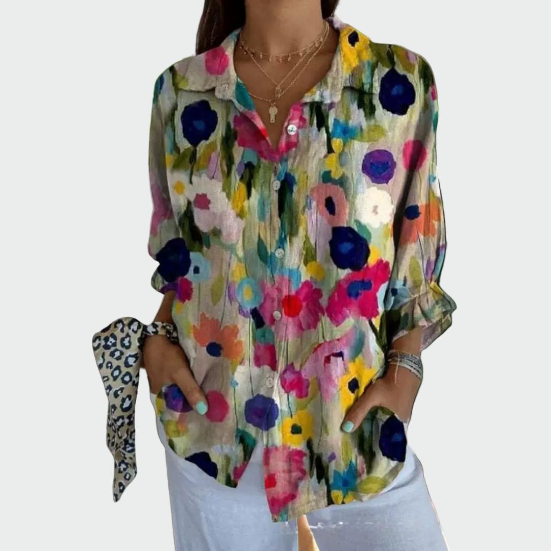 Camisa estilosa com estampa floral feminino