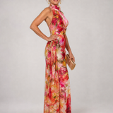 Vestido maxi Elisabetta floral com decote halter