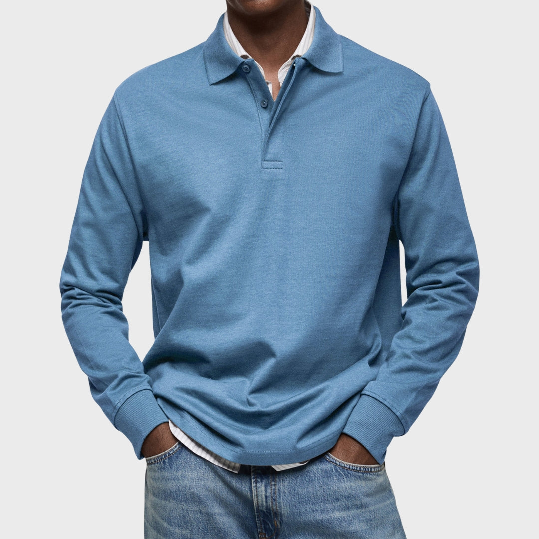 Eduardo - Polo De Luxo De Mangas Compridas masculino
