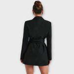 Vestido blazer com decote em V feminino