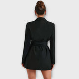 Vestido blazer com decote em V feminino