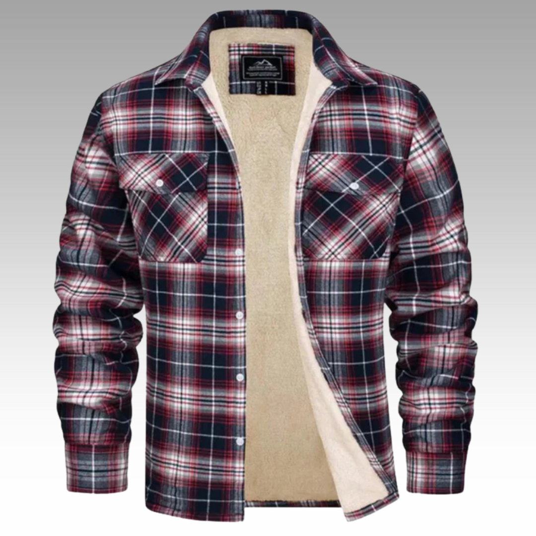 Casaco Trucker Riscas Fleece masculino