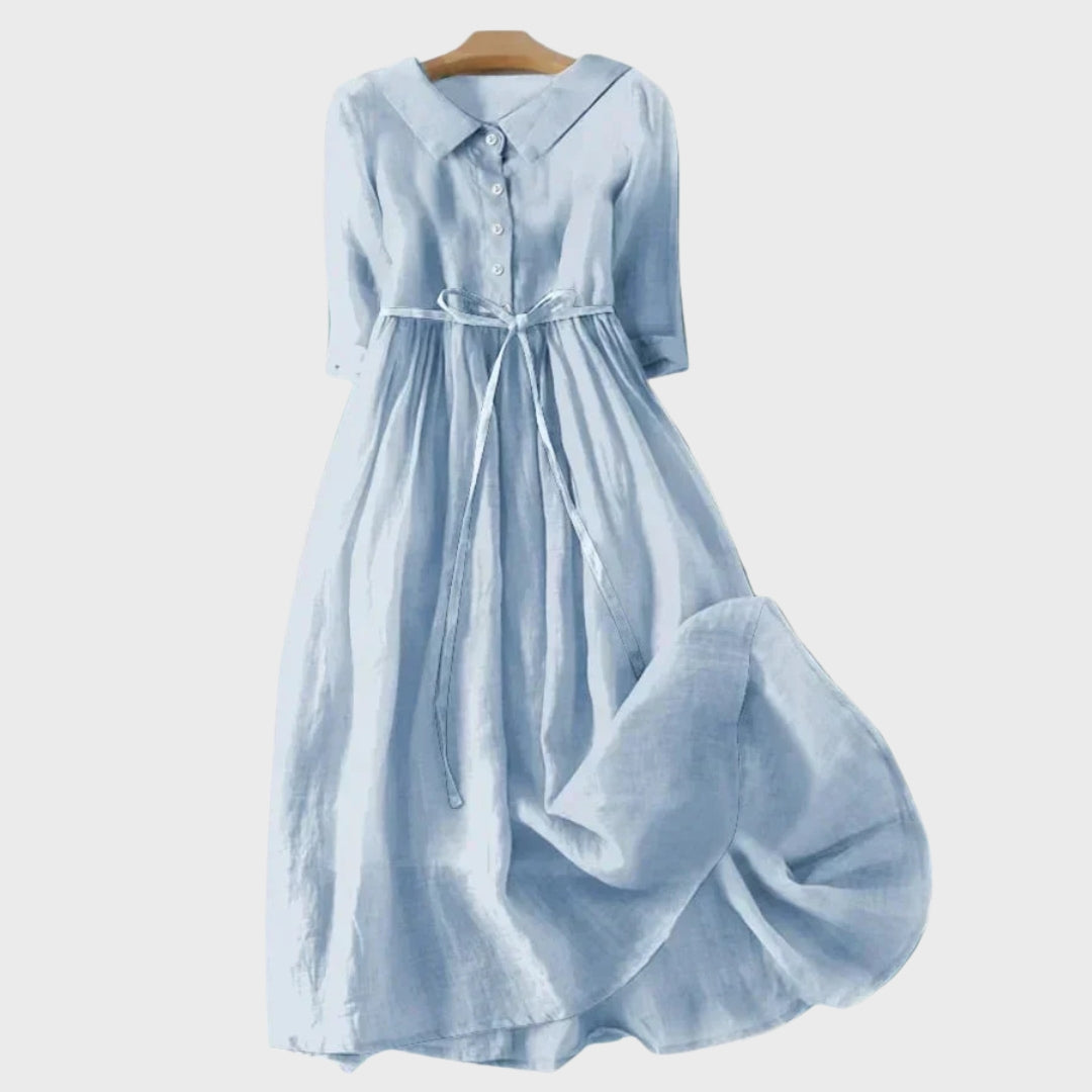 Vestido com Gola Elegante feminino