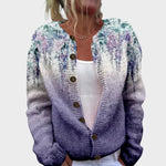 Cardigan Floral de Outono feminino