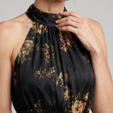 Vestido midi Sior floral com decote halter