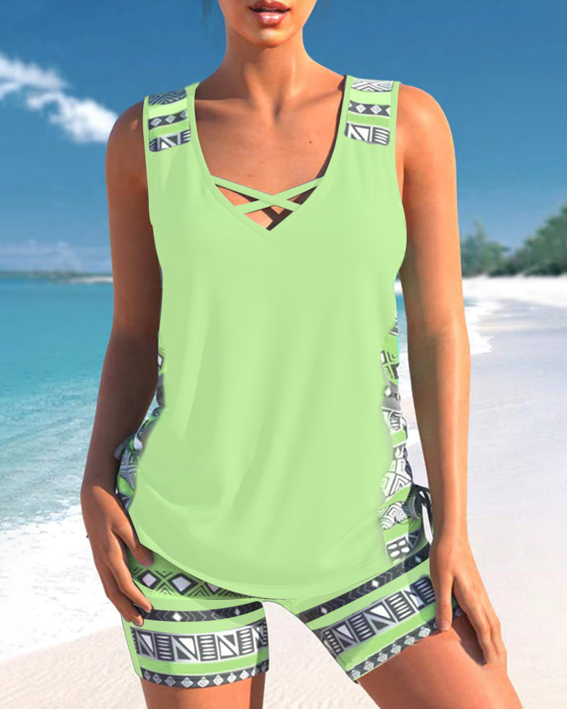 Márcia - Tankini com estampado geométrico