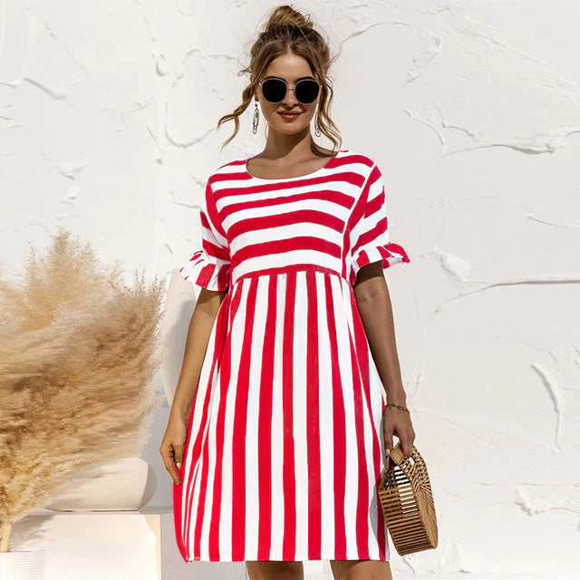 Madalena | Vestido Leve às Riscas