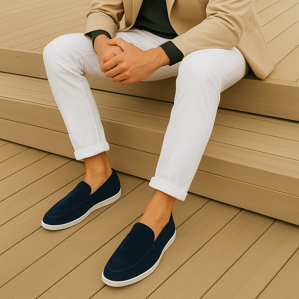 Mocassins em camurça masculino