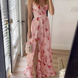 Vestido midi padrão floral feminino